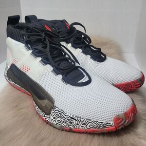 adidas Dame 5 "YKWTII" In White/Black-Pink Sneaker Shoes Size 12